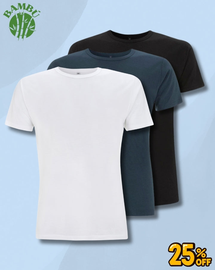 Pack 3 Camisetas básicas de bambú