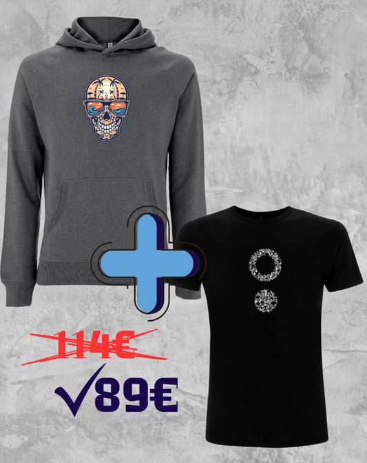 PACK SUDADERA + CAMISETA SKULLS